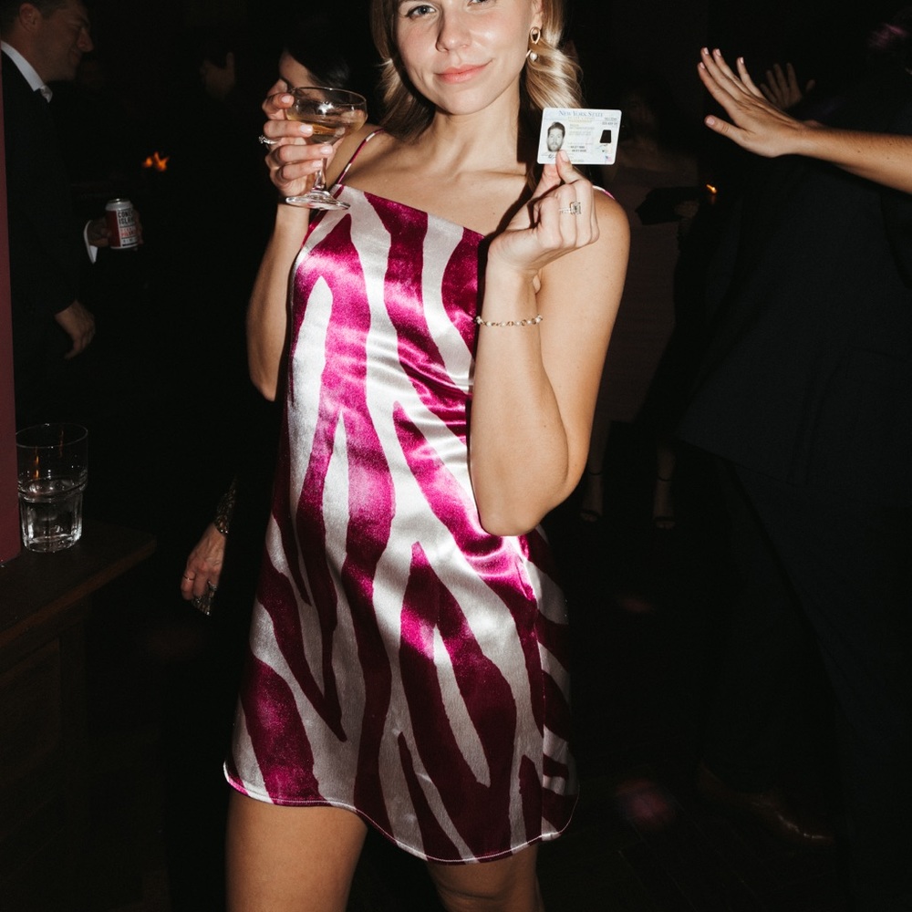 Pink and White Zebra Dress Tailored